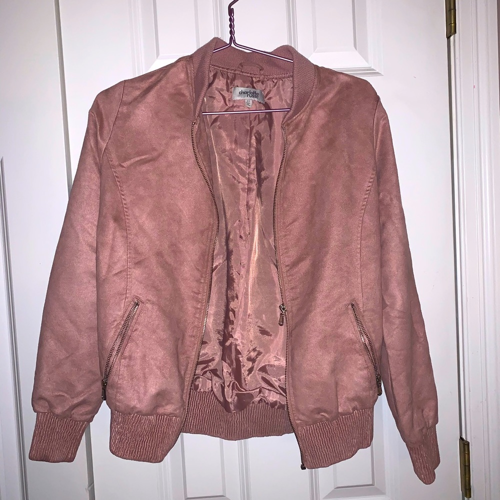 Suede bomber jacket